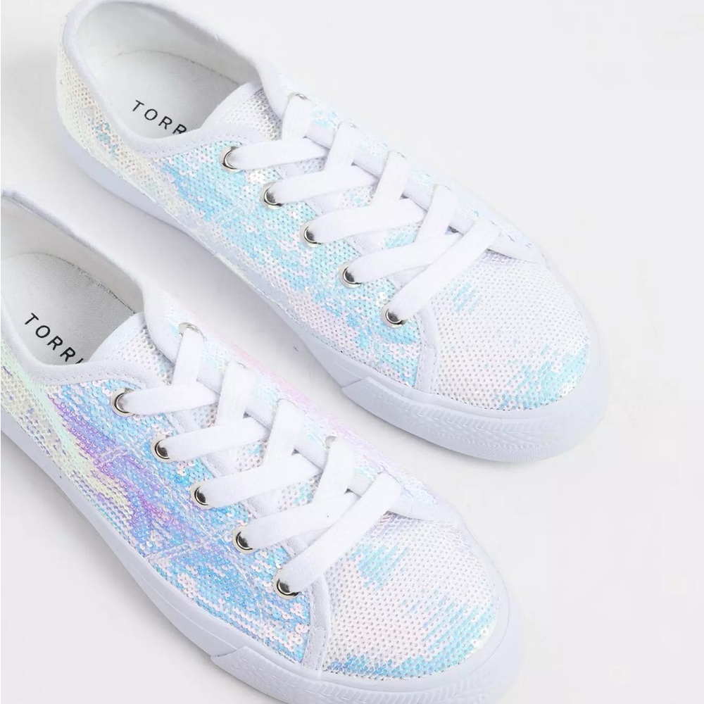 Torrid White Iridescent Sneakers